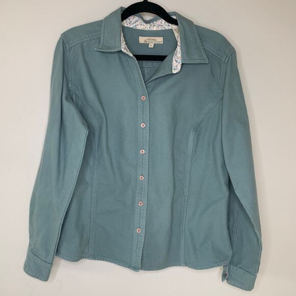 Natural Reflections Sage Green Heavy Flannel Size Large Floral Lining - Picture 1 of 4